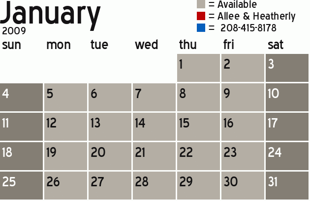 Missionary Dinner Calendar