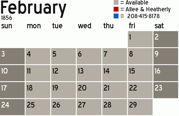 Missionary Dinner Calendar