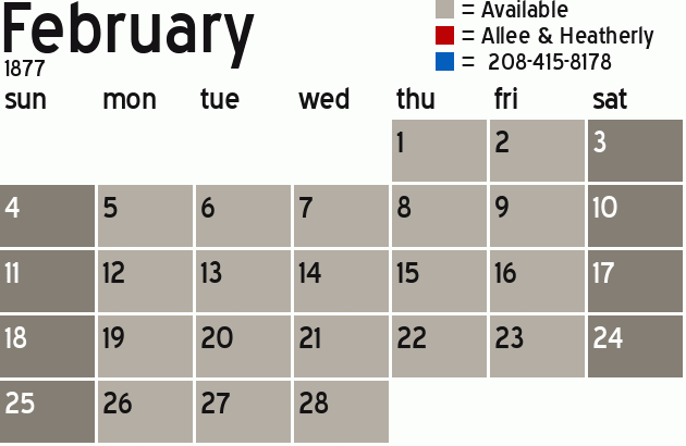 Missionary Dinner Calendar