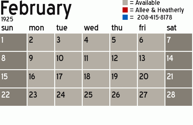 Missionary Dinner Calendar