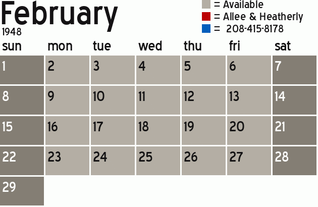 Missionary Dinner Calendar