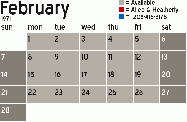 Missionary Dinner Calendar