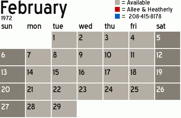 Missionary Dinner Calendar