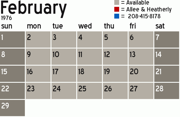 Missionary Dinner Calendar