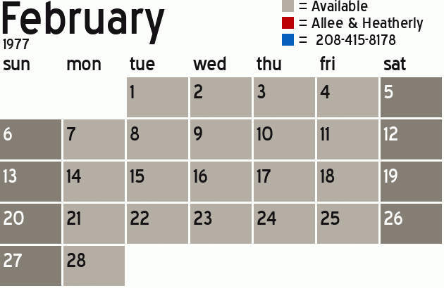 Missionary Dinner Calendar