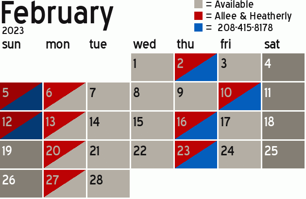 Missionary Dinner Calendar