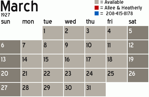 Missionary Dinner Calendar