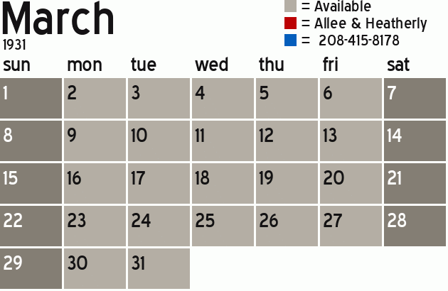 Missionary Dinner Calendar