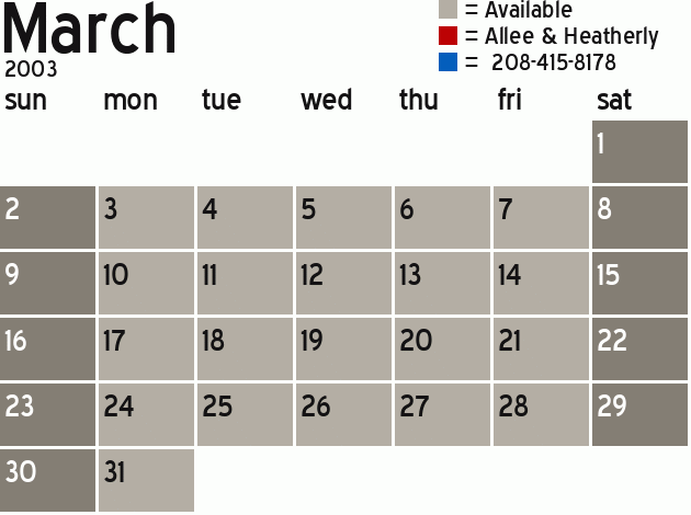 Missionary Dinner Calendar