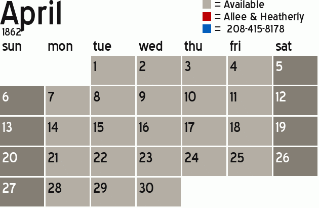 Missionary Dinner Calendar