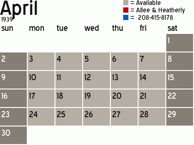 Missionary Dinner Calendar
