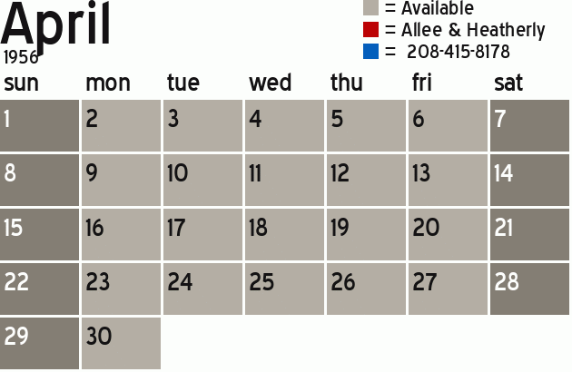Missionary Dinner Calendar