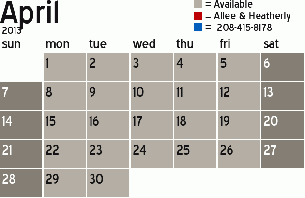 Missionary Dinner Calendar