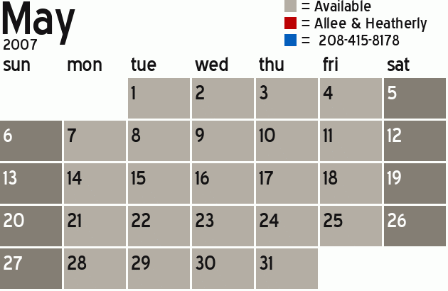 Missionary Dinner Calendar