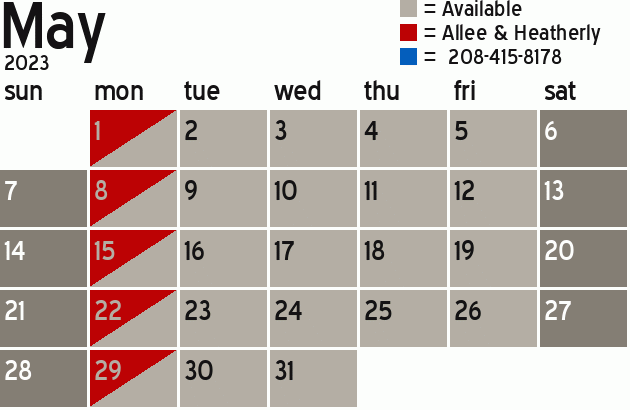 Missionary Dinner Calendar