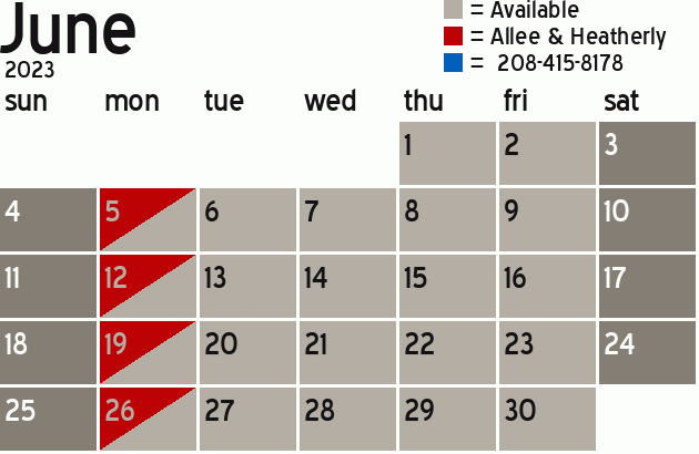Missionary Dinner Calendar