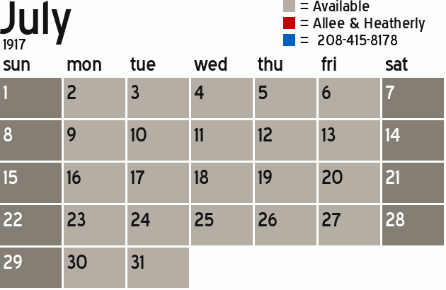 Missionary Dinner Calendar