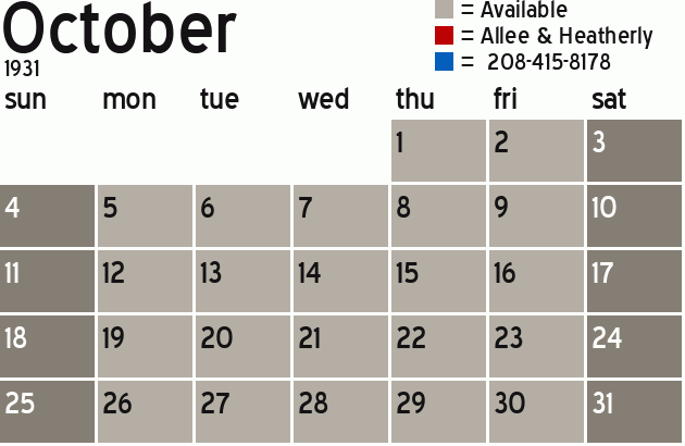 Missionary Dinner Calendar