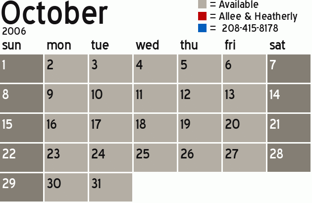 Missionary Dinner Calendar