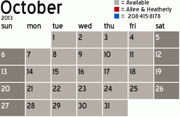 Missionary Dinner Calendar