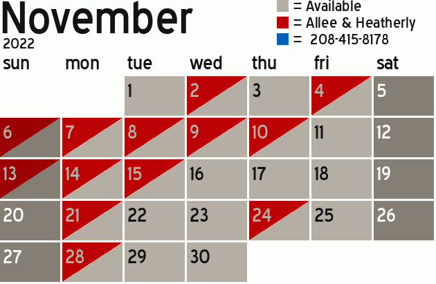 Missionary Dinner Calendar