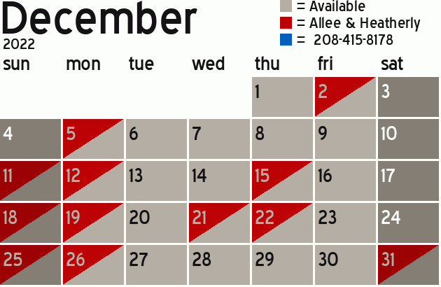 Missionary Dinner Calendar