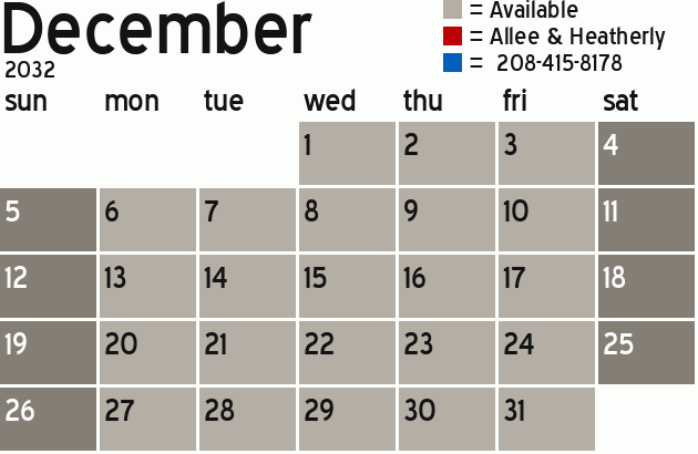Missionary Dinner Calendar